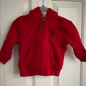 Polo Ralph Lauren Red Baby zip up Hoodie 9 months